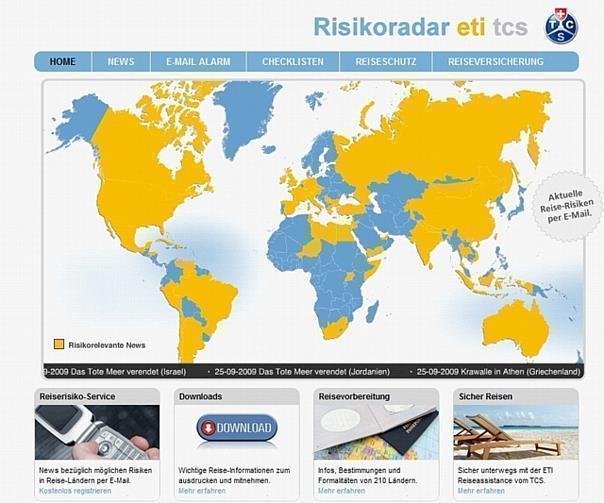 Die führende Schweizer Reise-Assistance ETI TCS lanciert Risikoradar für Reisende